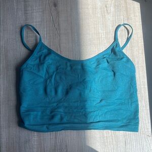 Teal Ribbed Women's Crop